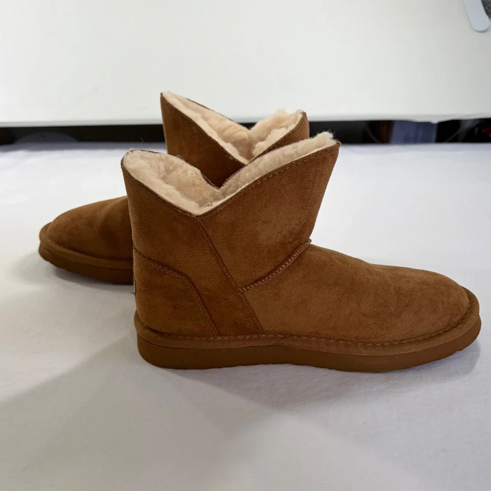 Pawz by Bearpaw Kids Chestnut Brown Suede Bow Ankle Boots WM20648Y Size 3